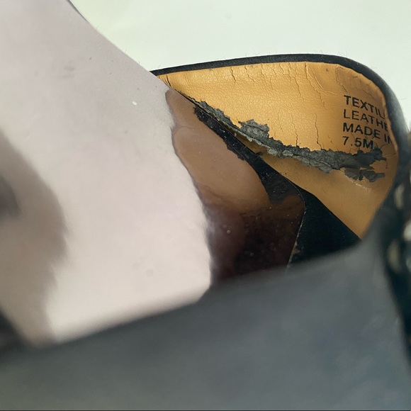 Audrey Brooke size 7.5 black peep toe/ studded heel. - Picture 4 of 6